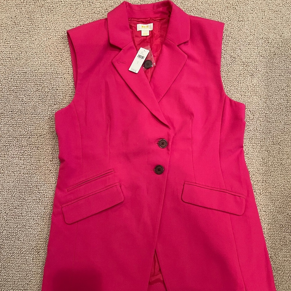 Anthropologie Maeve pink sleeveless blazer/vest. Size L